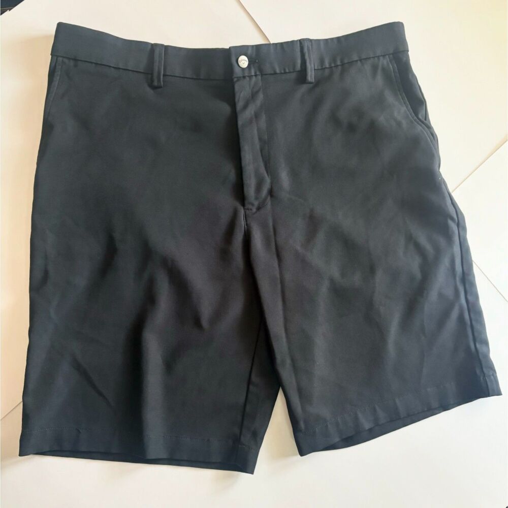 Callaway Men's Size 36 Black Golf Shorts Flat Front Performance Casual Stretch